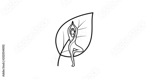 Canvastavla Woman doing yoga on leaf outdoors.
