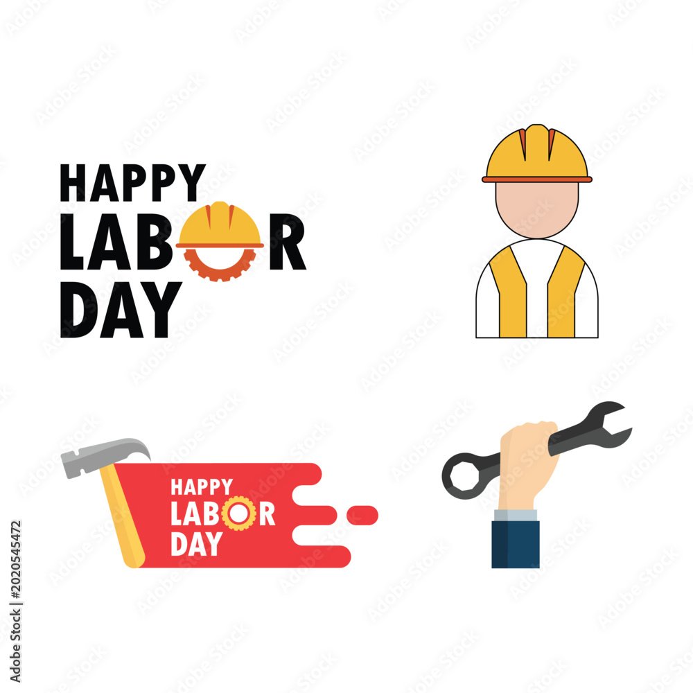 Fototapeta premium Happy labor day illustration