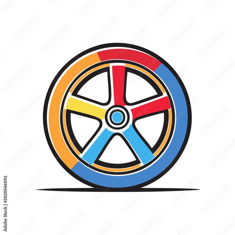 Obraz premium Colorful Wheel Icon