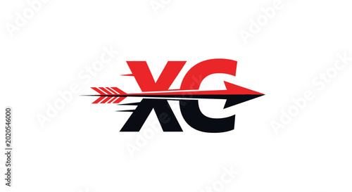 Photos XC Cross Country Running Logo with Arrow and Speed Lines