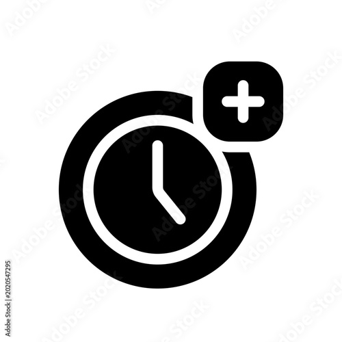 working hours glyph icon perfect for healthcare flyers, medical presentations, hospital brochures, health awareness posters, and wellness social media content