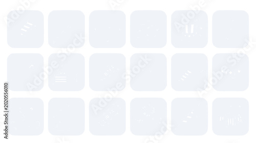 Minimalist Set of White App Icons on Light Gray Background, UI Design Elements