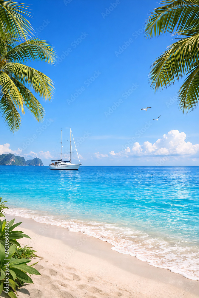 Fototapeta premium boat on the beach