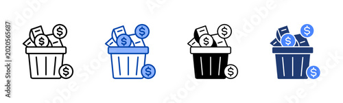 Foto Resource Waste  Icon with Style Variations