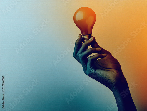 Innovation Concept: Hand Holding Glowing Light Bulb Representing Idea, Creativity, Energy And Inspiration