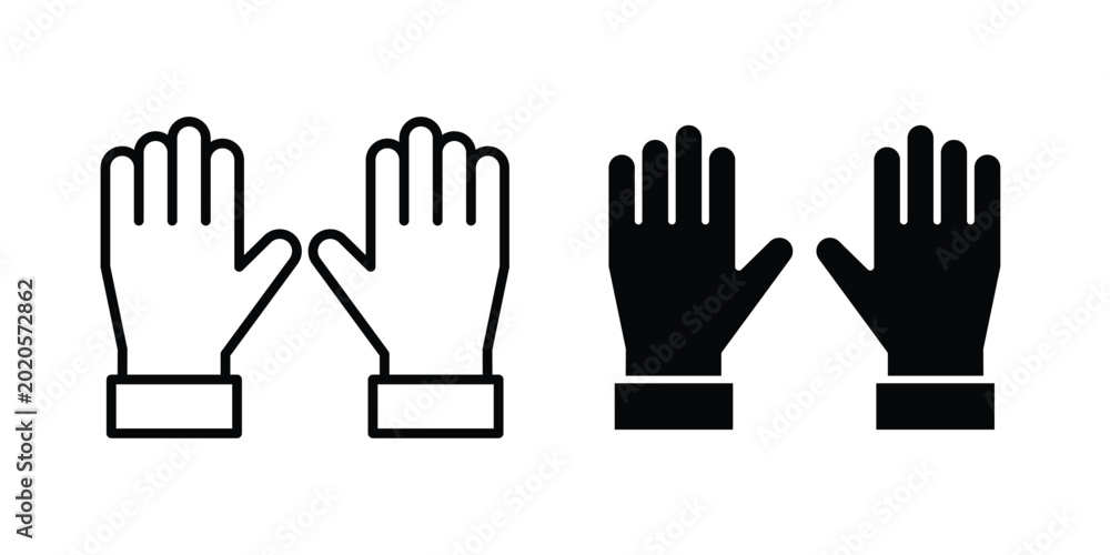 Фотография Gloves icon line vector set. Solid style icons
