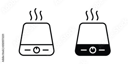 Tableau sur toile Humidifier icon line vector set. Solid style icons