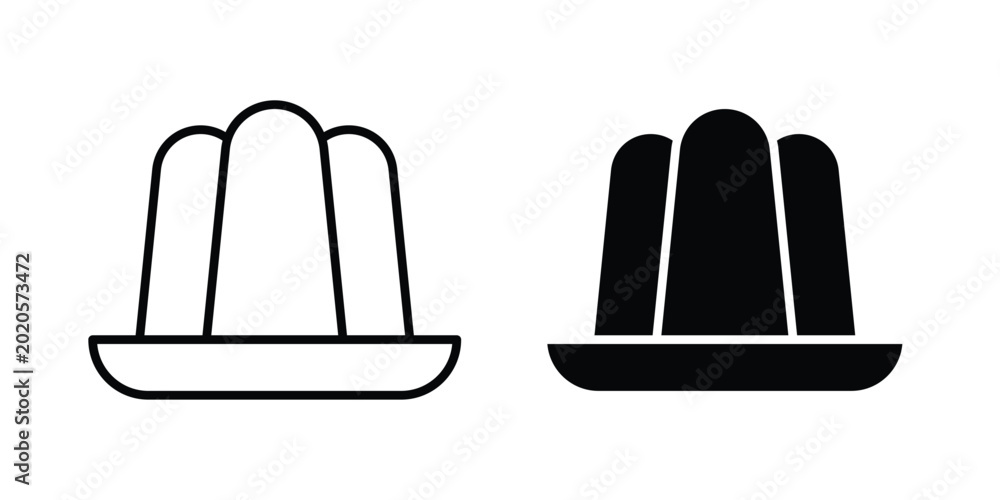 Fotografia Jelly icon line vector set. Solid style icons
