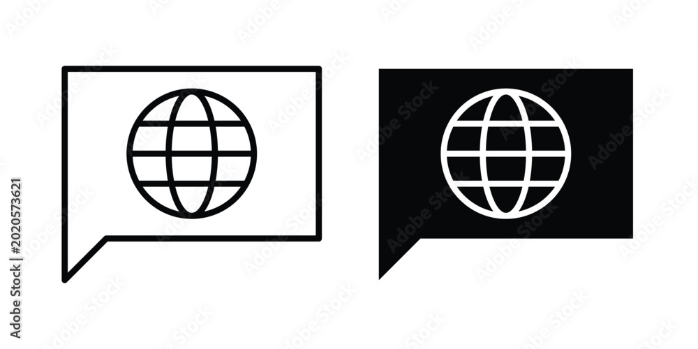 Bilde på lerret Language icon line vector set. Solid style icons