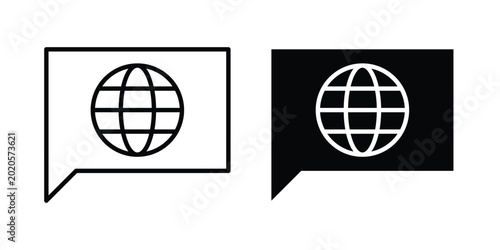 Fotografie Language icon line vector set. Solid style icons