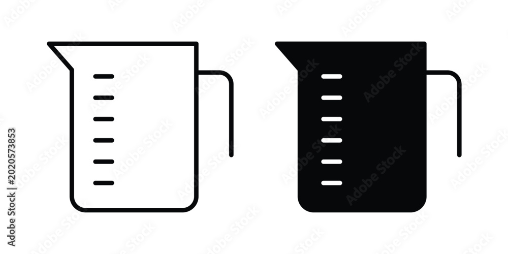 Photos Measuring cup icon line vector set. Solid style icons