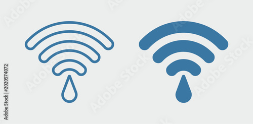 Bilde på lerret Water drop wifi signal icon vector illustration isolated on gray background