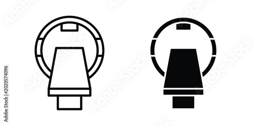 Принти на полотні MRI scanner icon line vector set. Solid style icons