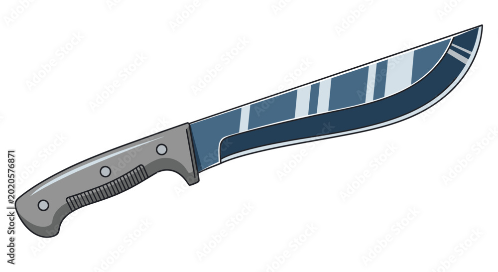 Foto Stylized Machete Knife Vector Illustration - Sharp Blade and Handle