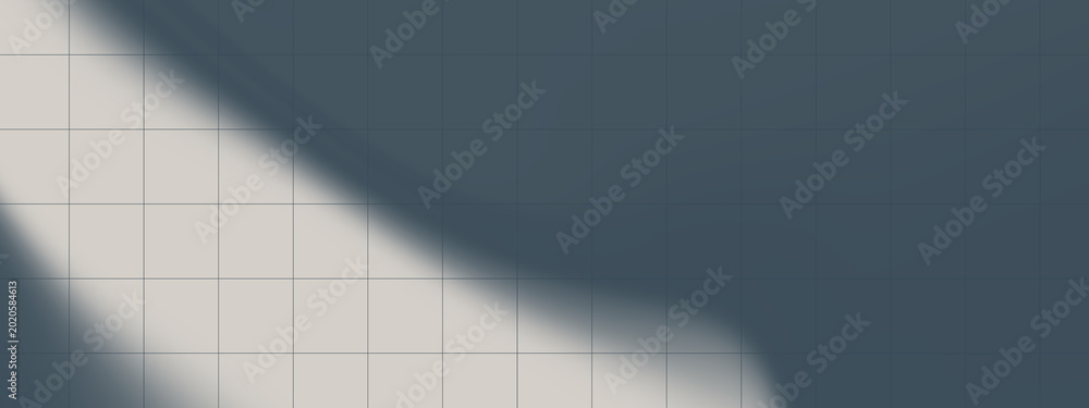 Foto White diagonal light split on dark slate teal grid background, dramatic contrast