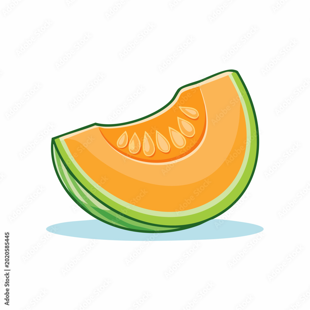 Fototapeta premium Cantaloupe slice illustration