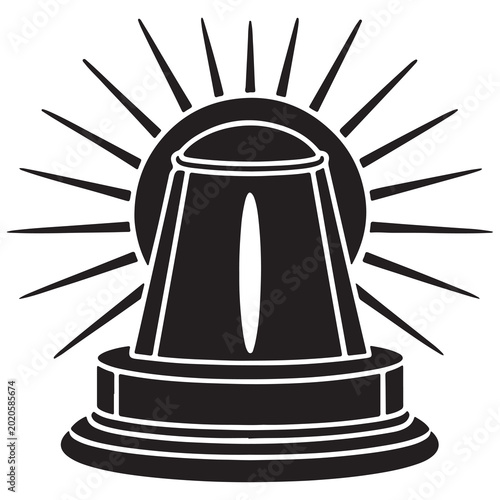 Police siren light emergency vehicle warning beacon rotating flash  illustration