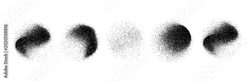 Fotografía Noise grain background, pointillism dots gradient or dotwork pattern, vector stipple effect