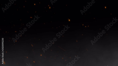 Flying sparks from fire realistic smoke glowing particles abstract fire burning alpha channel vfx suitable for cinematic video editing.