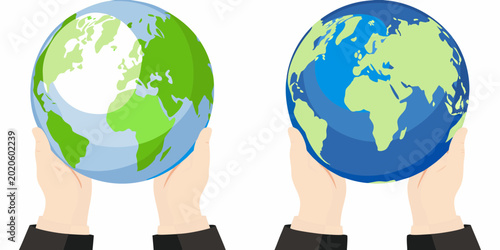 Canvastavla hands holding earth globes environmental sustainability illustration