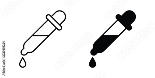 Fotografi Dropper pipette icon symbol for web and ui. Vector icon