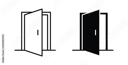 Entrance door icon symbol for web and ui. Vector icon