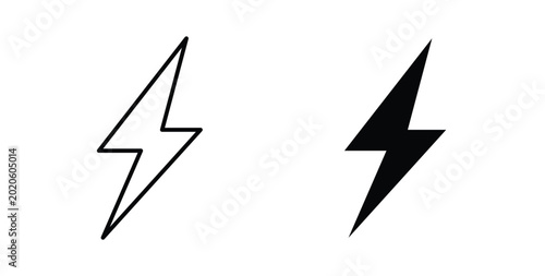 Lightning icon symbol for web and ui. Vector icon