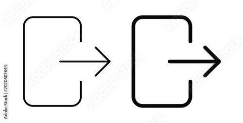 Bilde på lerret Sign out icon symbol for web and ui. Vector icon