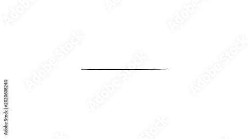 animated Black hand drawn underline isolated on transparent background.