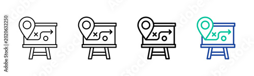 Strategy Map Icon Collection Different Style Outline