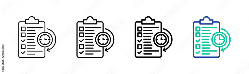 Foto Project Duration Icon Collection Different Style Outline
