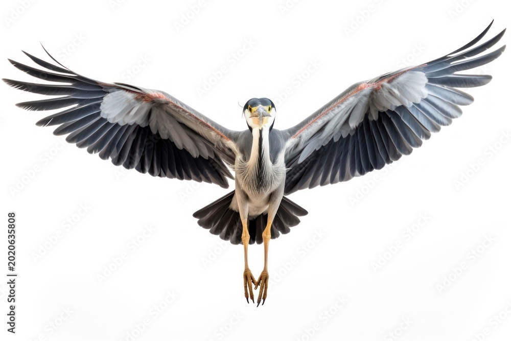 Fototapeta premium Heron animal flying stork.