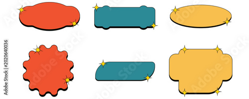 Colorful Retro Sticker Label Collection