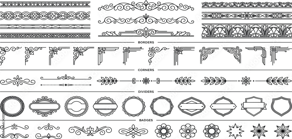 Ταπετσαρία Vintage Decorative Border and Divider Collection Featuring Ornamental Corners, F