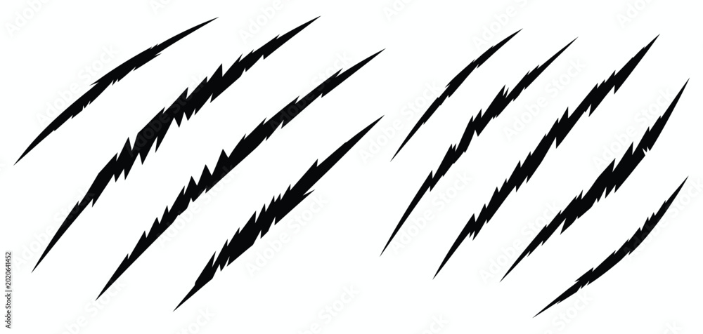 Ταπετσαρία Scratch mark illustration featuring fierce claw slashes, symbolizing danger, des