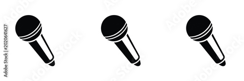 Cuadro en lienzo Microphone illustrations with professional minimalist aesthetics, symbolizing vo