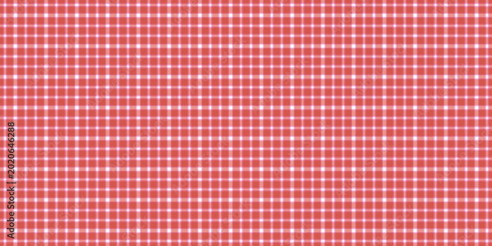 Naklejka premium Red and white checkered pattern, seamless gingham texture background for picnic, kitchen, tablecloth, or fabric design.
