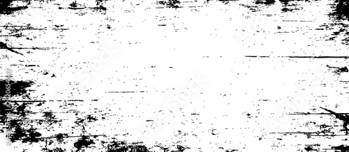 Distressed Black and White Grunge Texture Overlay Vector Background for Vintage Effects