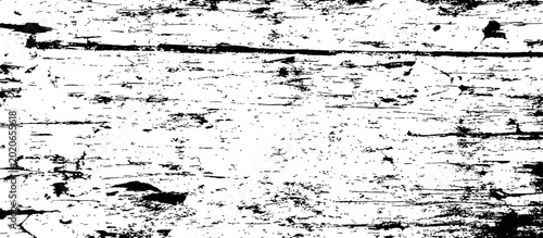 Black and white distressed wood texture grunge overlay vector background