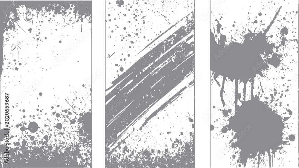 Obraz premium Abstract grunge spots with paint drip vector elements Dirty ink