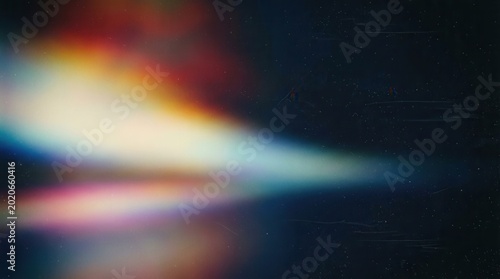 Принти на полотні Abstract cosmic light leak background with dark space and colorful reflections f