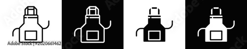 Slika na platnu Apron Icon Set White And Black Background Style