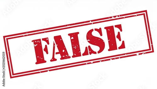 Bold red rectangular stamp marking statement as incorrect or untrue