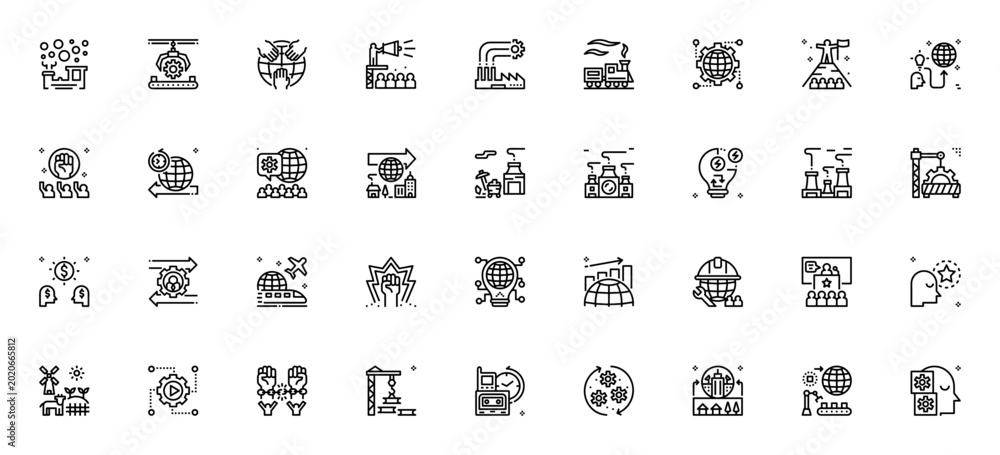 Φωτογραφία Industrial Revolution icon set
