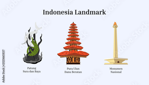 Indonesian Landmarks Icon Collection