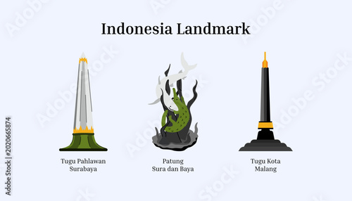 Indonesian Landmark Monuments Set