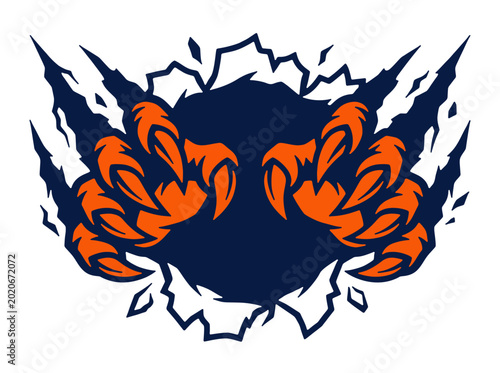 Monster Claws Ripping Through Surface Vector Illustration
