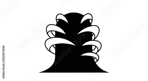 Foto Scary Monster Claw Silhouette with White Eyes on Black Background