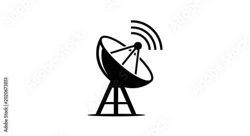 Bild auf Leinwand Satellite Dish Antenna Icon - Signal Transmission and Communication Concept