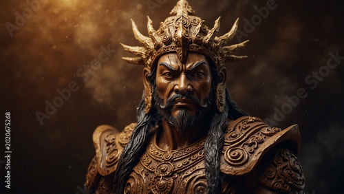 Statue of man with crown on his head, high quality conceptual artwork - Generative AI